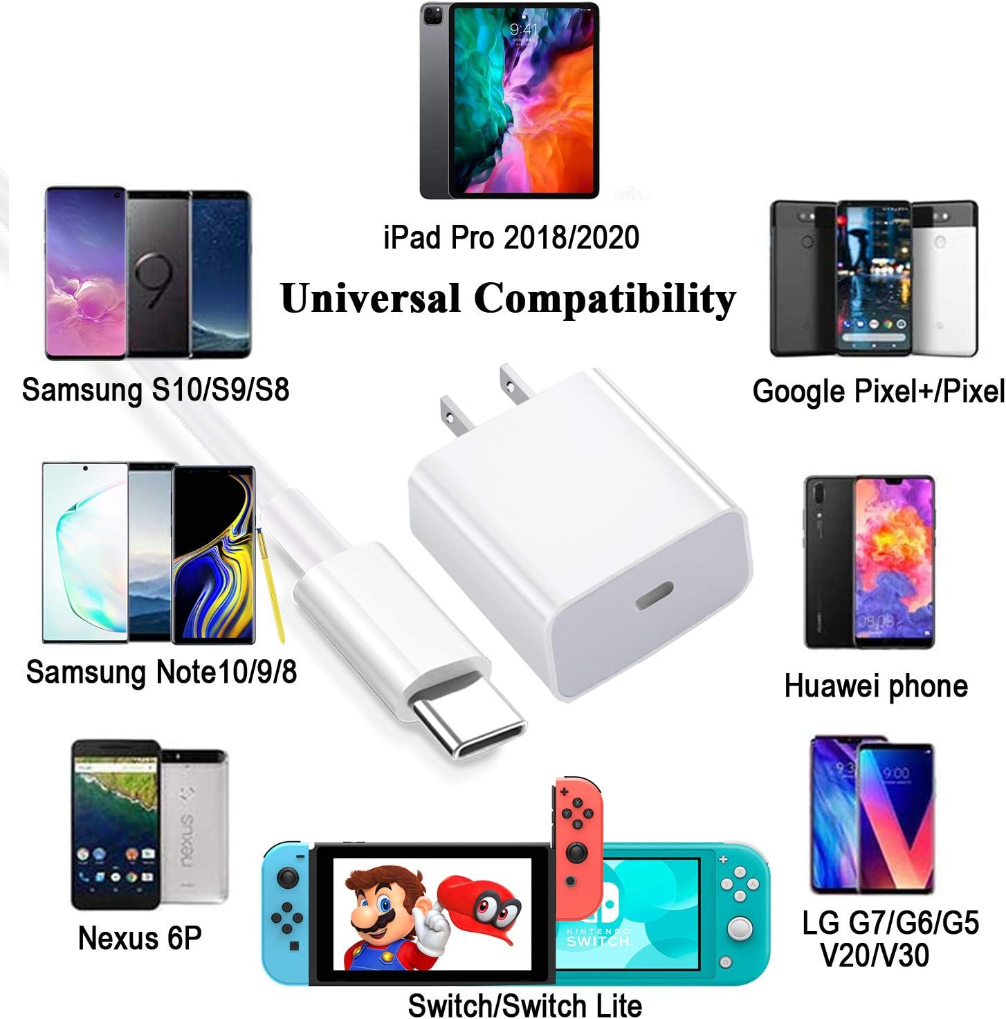 (35 W) Adaptateur secteur à charge rapide USB-C Chargeur mural et câble USB-C vers Lightning/USB-C (35 W) Adaptateur secteur à charge rapide USB-C Chargeur mural et câble USB-C vers Lightning/USB-C